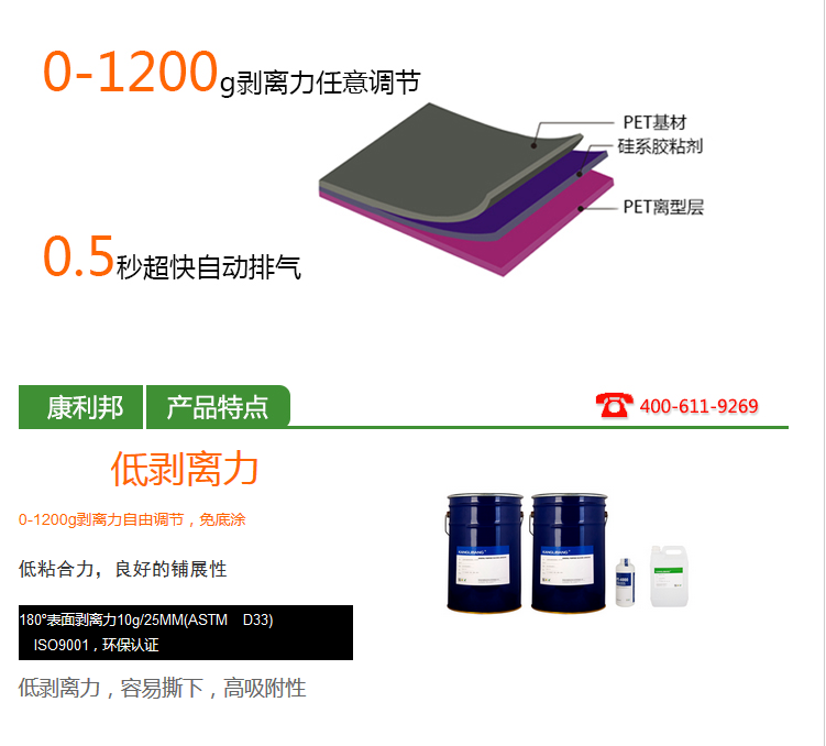 有機硅壓敏膠產品特點